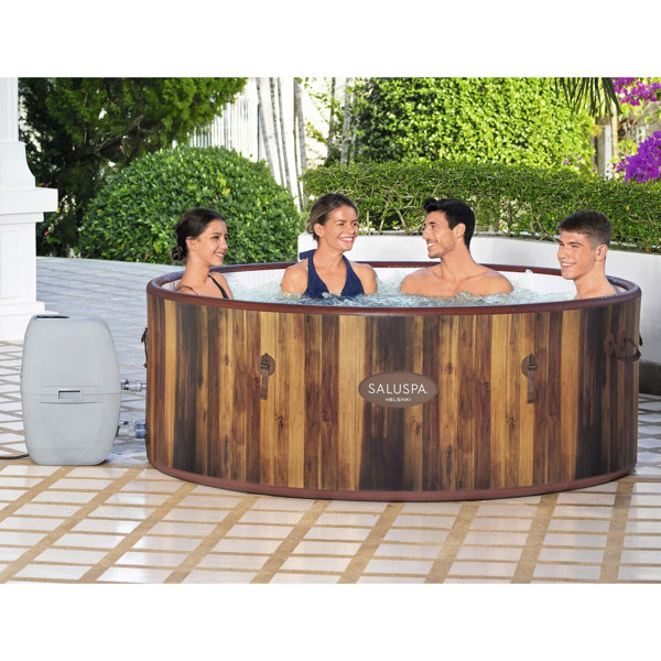 Bestway Helsinki SaluSpa 7 Person Inflatable Hot Tub Spa with 180 AirJets, Brown & Reviews Wayfair